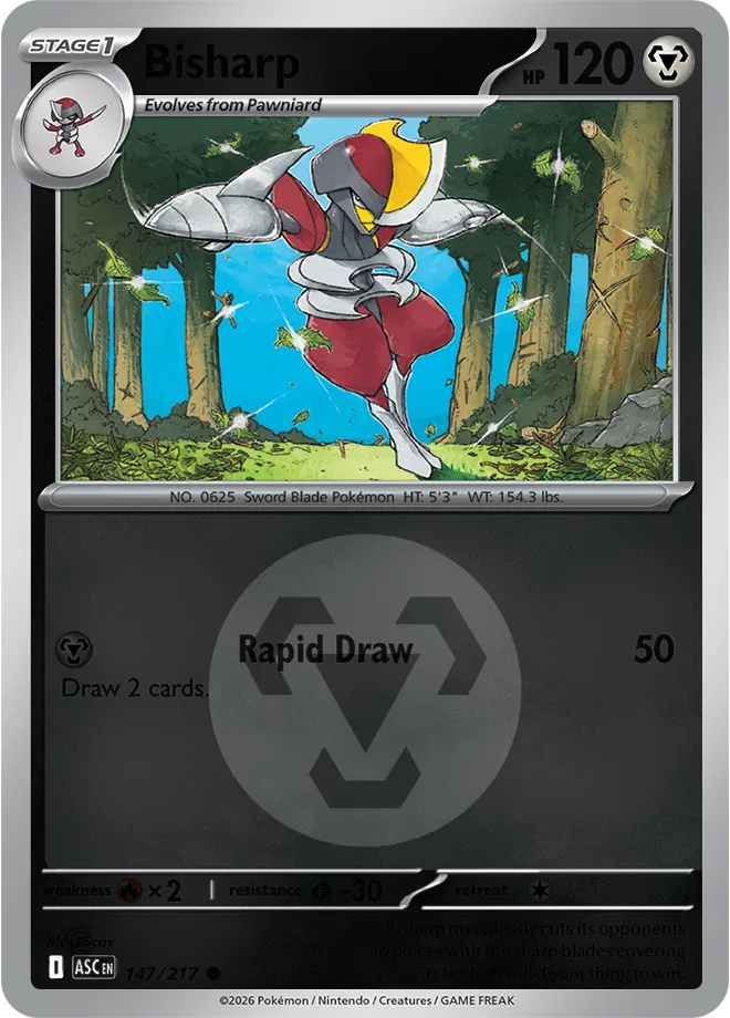 147/217 Bisharp - Energy Symbol Reverse Holo | Pokemon Ascended Heroes