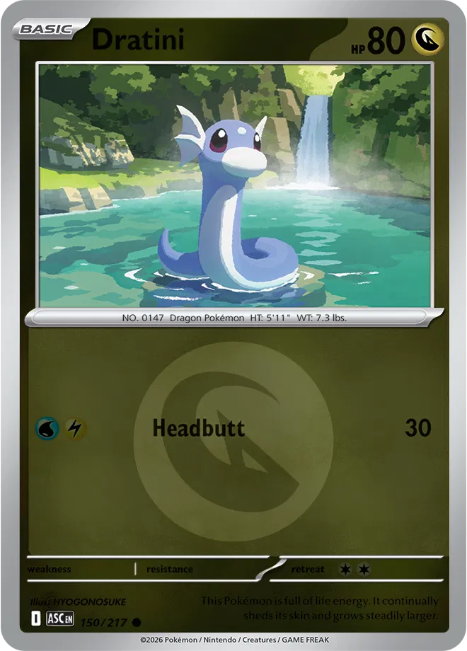 150/217 Dratini - Energy Symbol Reverse Holo | Pokemon Ascended Heroes