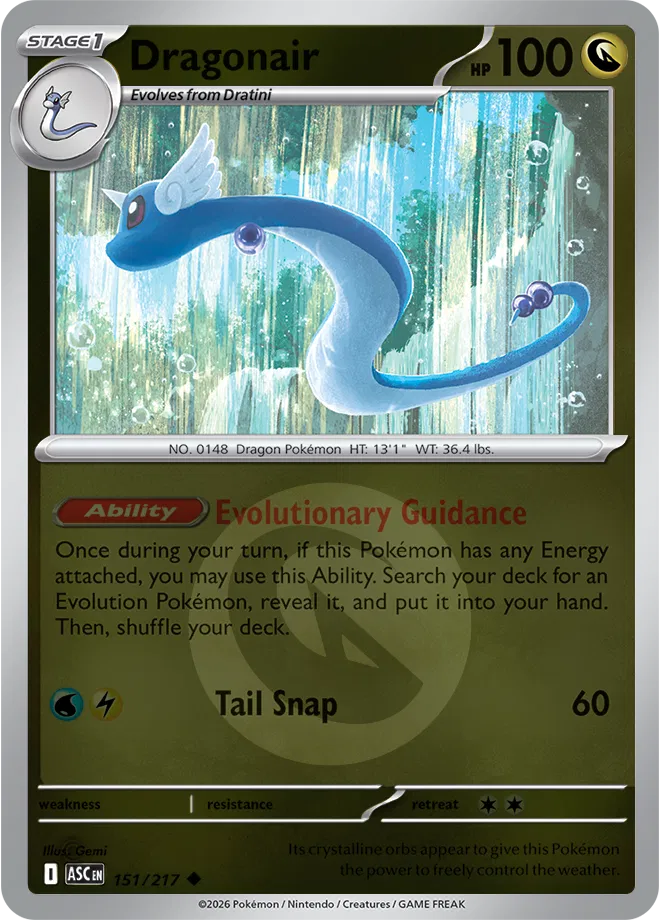 151/217 Dragonair - Energy Symbol Reverse Holo | Pokemon Ascended Heroes
