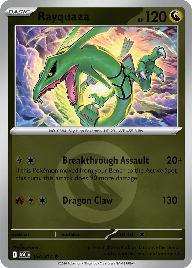 153/217 Rayquaza - Energy Symbol Reverse Holo | Pokemon Ascended Heroes