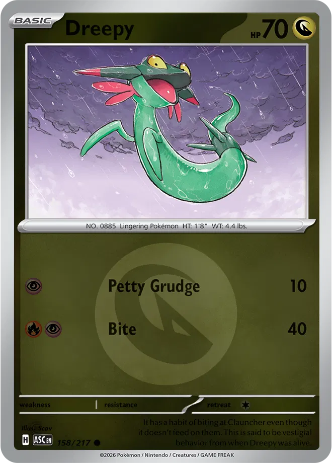 158/217 Dreepy - Energy Symbol Reverse Holo | Pokemon Ascended Heroes