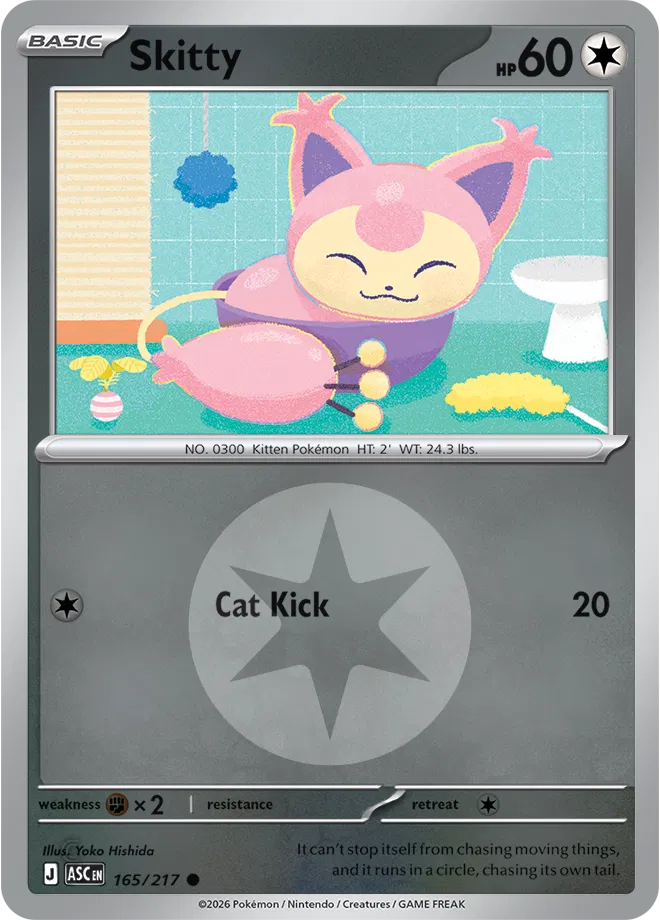 165/217 Skitty - Energy Symbol Reverse Holo | Pokemon Ascended Heroes