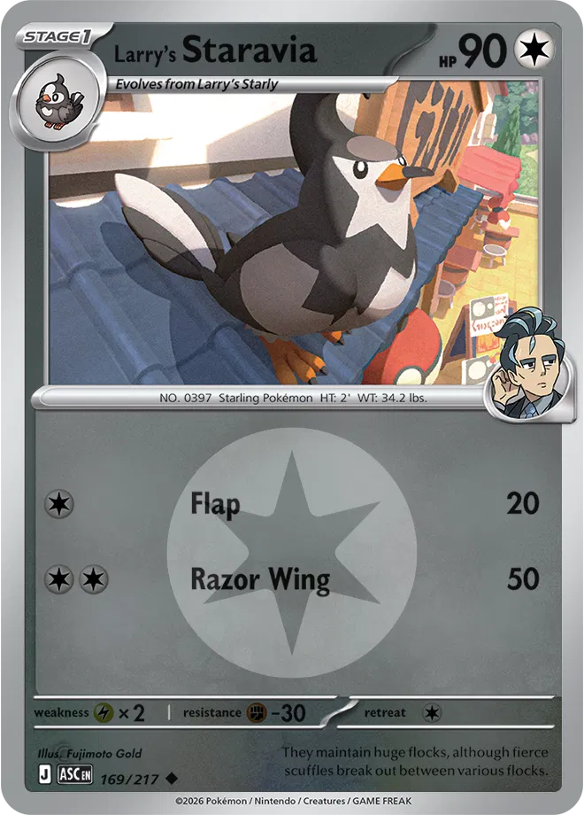 169/217 Larry's Staravia - Energy Symbol Reverse Holo | Pokemon Ascended Heroes