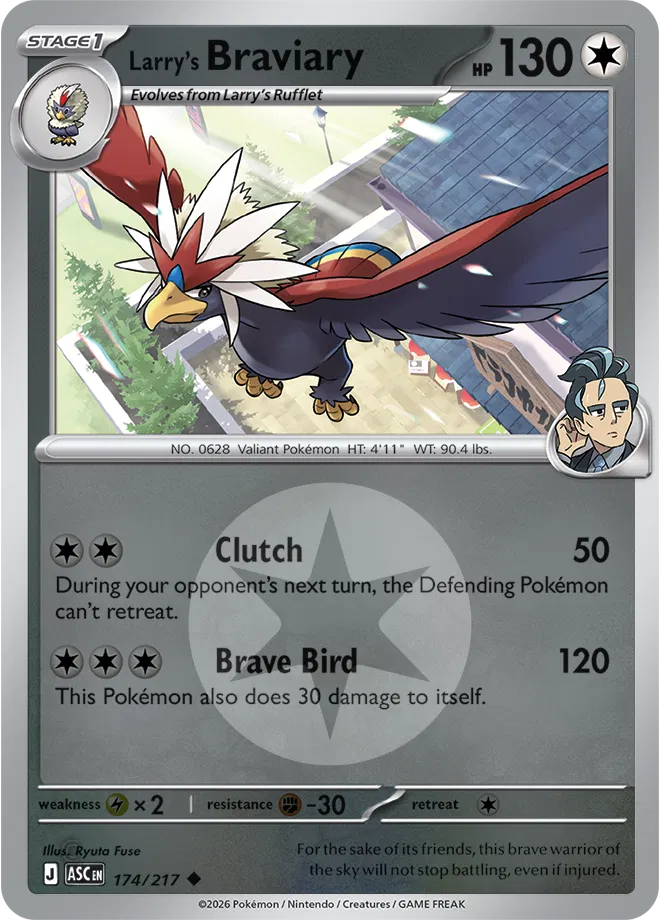 174/217 Larry's Braviary - Energy Symbol Reverse Holo | Pokemon Ascended Heroes