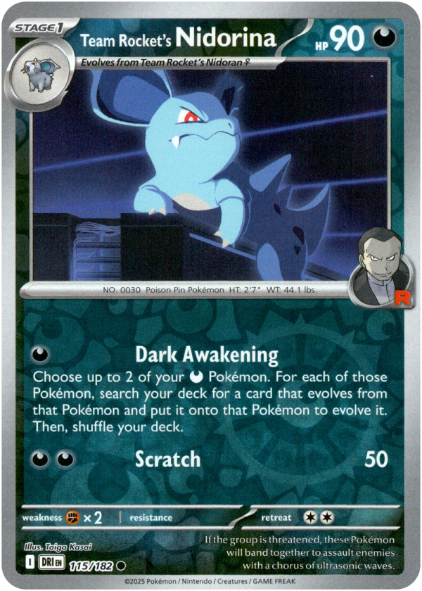 115/182 Team Rocket's Nidorina - Reverse Holo | Pokemon Scarlet & Violet—Destined Rivals