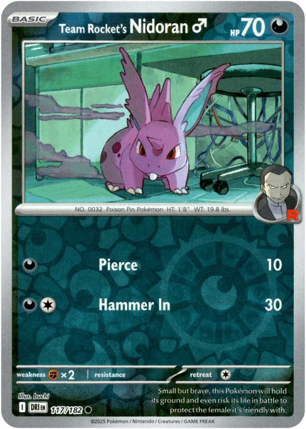 117/182 Team Rocket's Nidoran♂ - Reverse Holo | Pokemon Scarlet & Violet—Destined Rivals