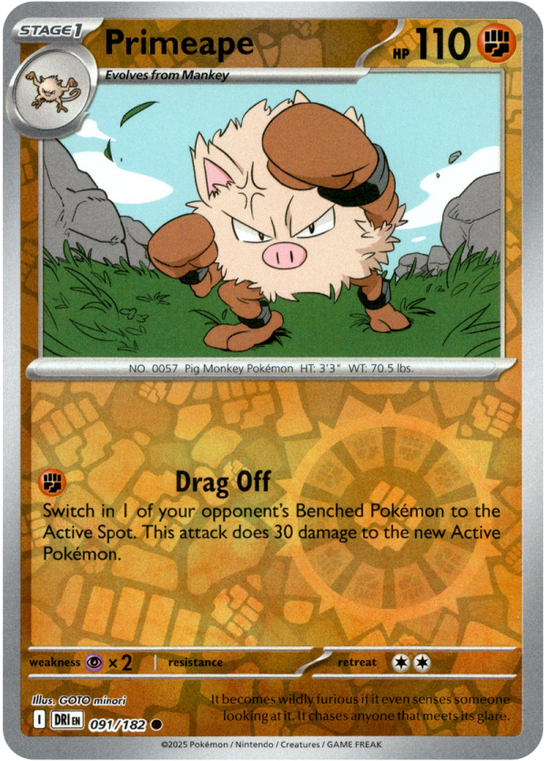 091/182 Primeape - Reverse Holo | Pokemon Scarlet & Violet—Destined Rivals