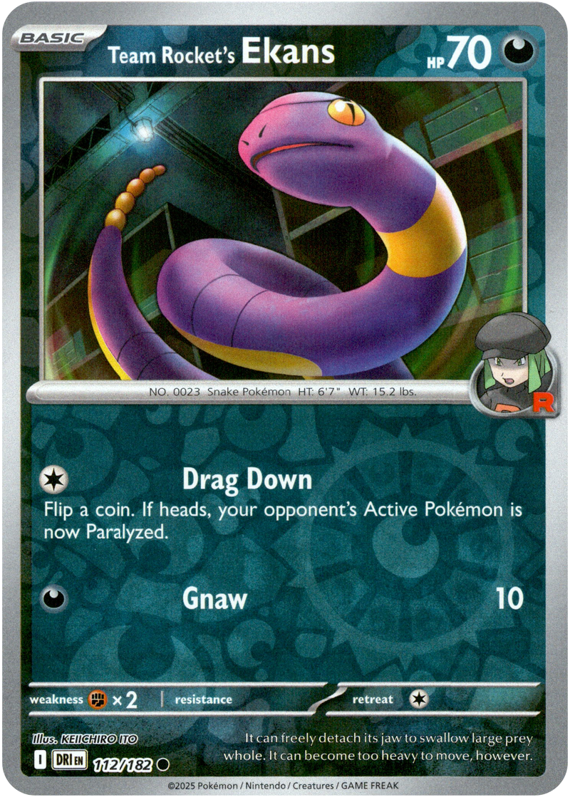 112/182 Team Rocket's Ekans - Reverse Holo | Pokemon Scarlet & Violet—Destined Rivals