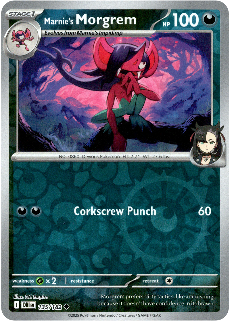 135/182 Marnie's Morgrem - Reverse Holo | Pokemon Scarlet & Violet—Destined Rivals