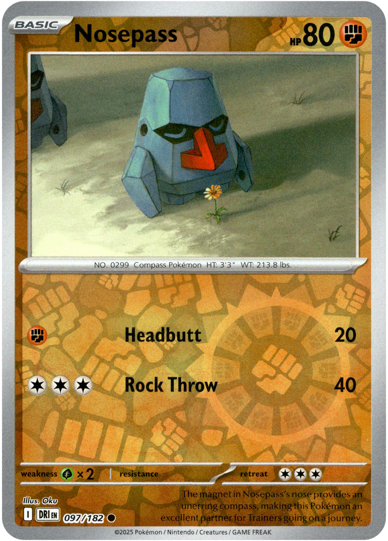 097/182 Nosepass - Reverse Holo | Pokemon Scarlet & Violet—Destined Rivals