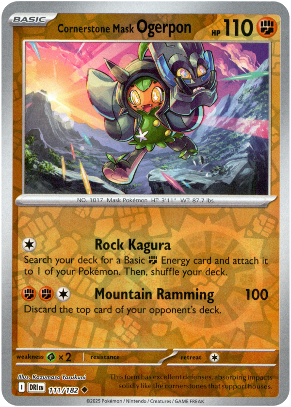 111/182 Cornerstone Mask Ogerpon - Reverse Holo | Pokemon Scarlet & Violet—Destined Rivals