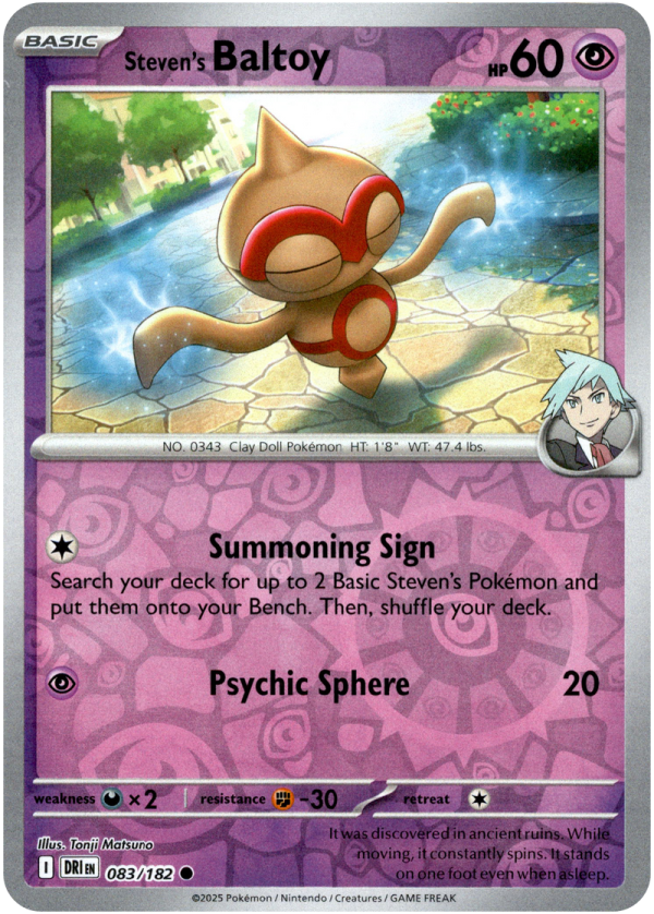 083/182 Steven's Baltoy - Reverse Holo | Pokemon Scarlet & Violet—Destined Rivals