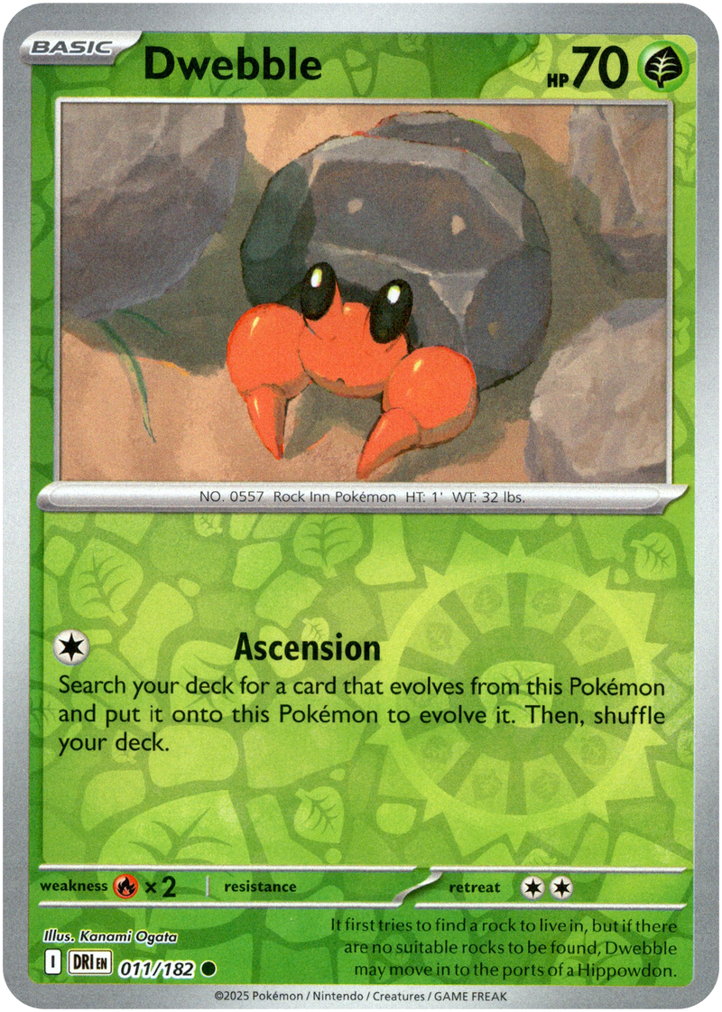 011/182 Dwebble - Reverse Holo | Pokemon Scarlet & Violet—Destined Rivals