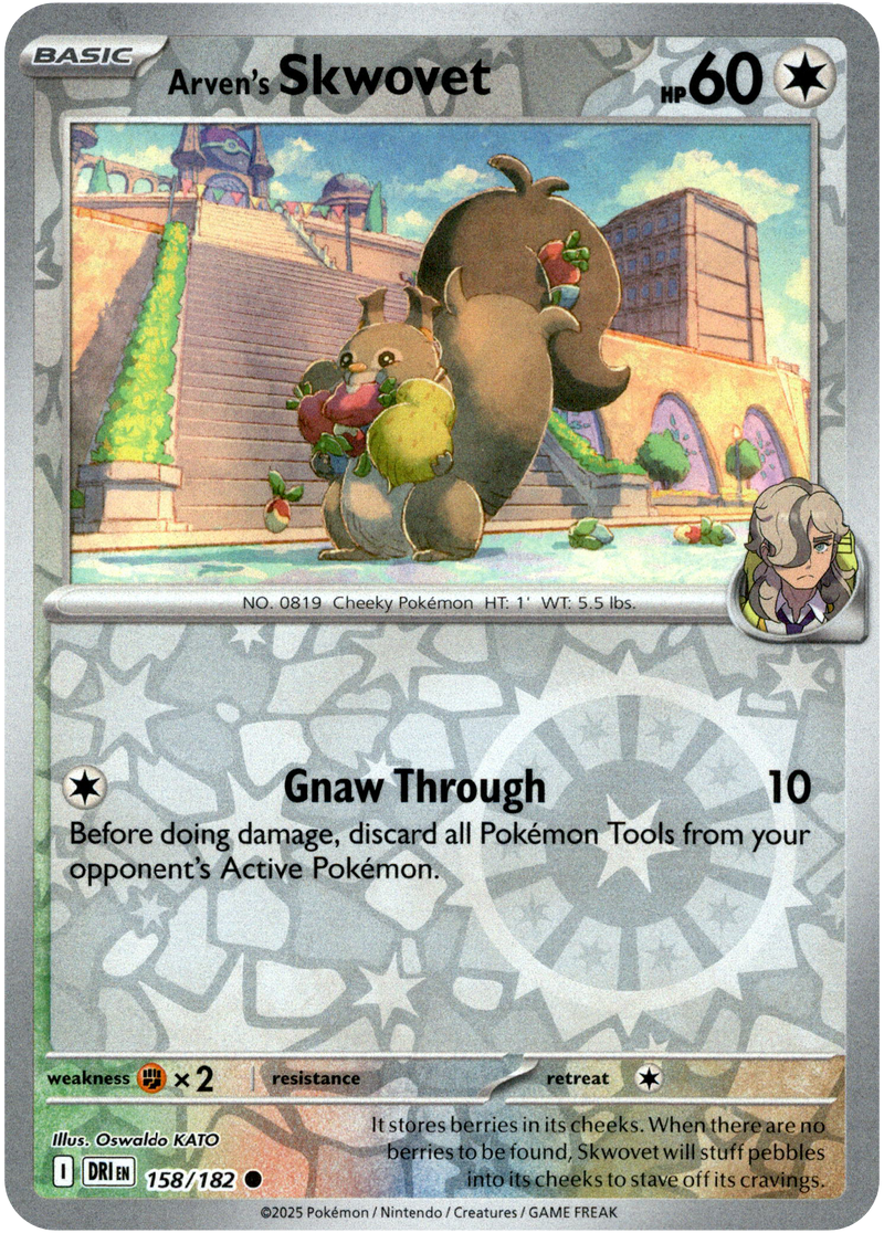 158/182 Arven's Skwovet - Reverse Holo | Pokemon Scarlet & Violet—Destined Rivals