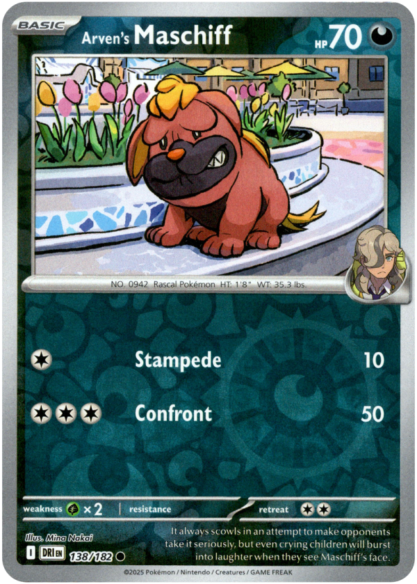 138/182 Arven's Maschiff - Reverse Holo | Pokemon Scarlet & Violet—Destined Rivals