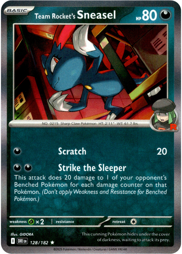 128/182 Team Rocket's Sneasel - Holo | Pokemon Scarlet & Violet—Destined Rivals