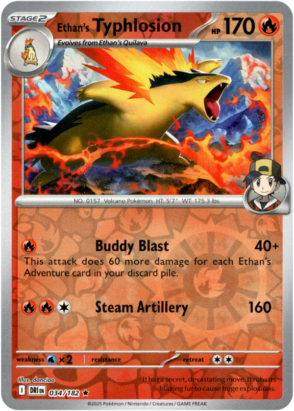 034/182 Ethan's Typhlosion - Reverse Holo | Pokemon Scarlet & Violet—Destined Rivals