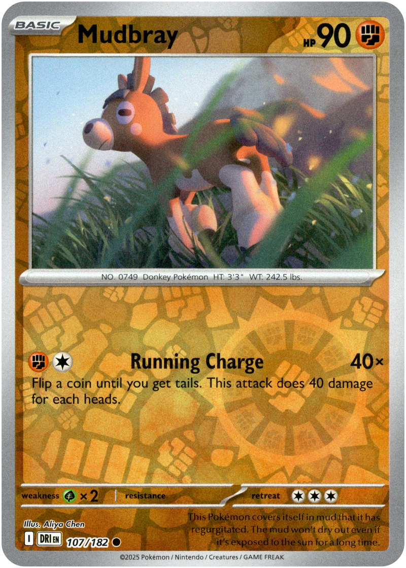 107/182 Mudbray - Reverse Holo | Pokemon Scarlet & Violet—Destined Rivals