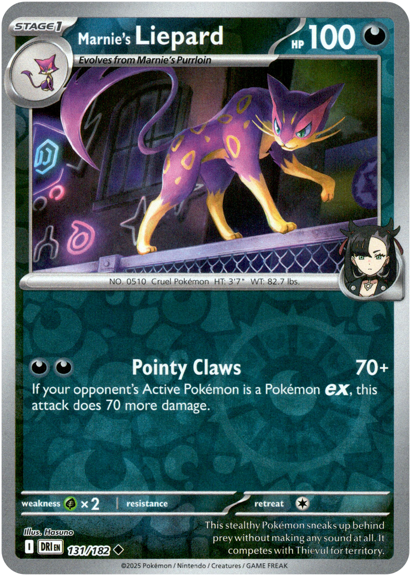 131/182 Marnie's Liepard - Reverse Holo | Pokemon Scarlet & Violet—Destined Rivals