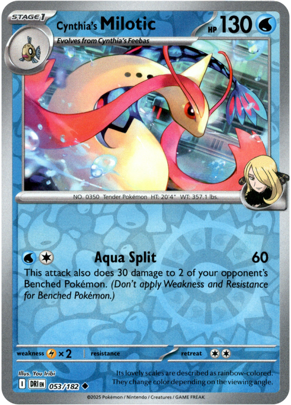 053/182 Cynthia's Milotic - Reverse Holo | Pokemon Scarlet & Violet—Destined Rivals