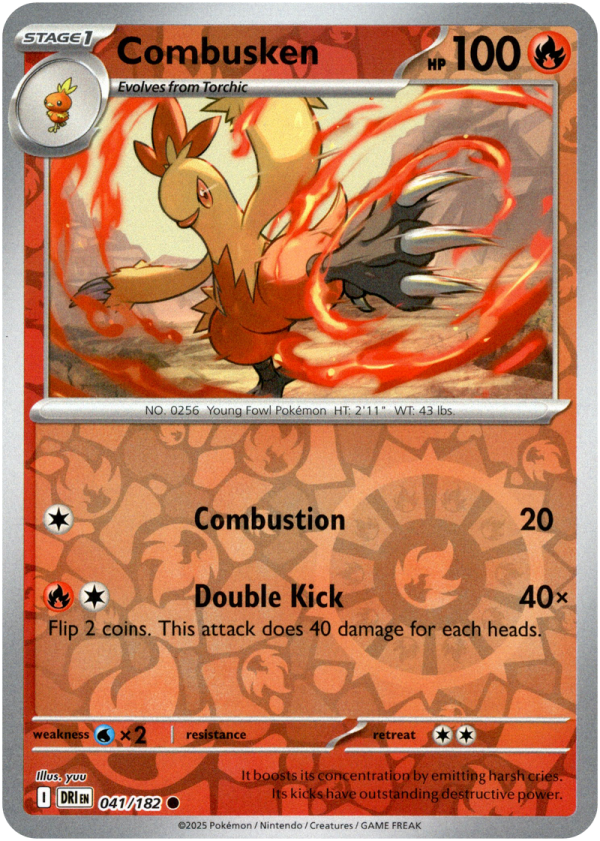 041/182 Combusken - Reverse Holo | Pokemon Scarlet & Violet—Destined Rivals