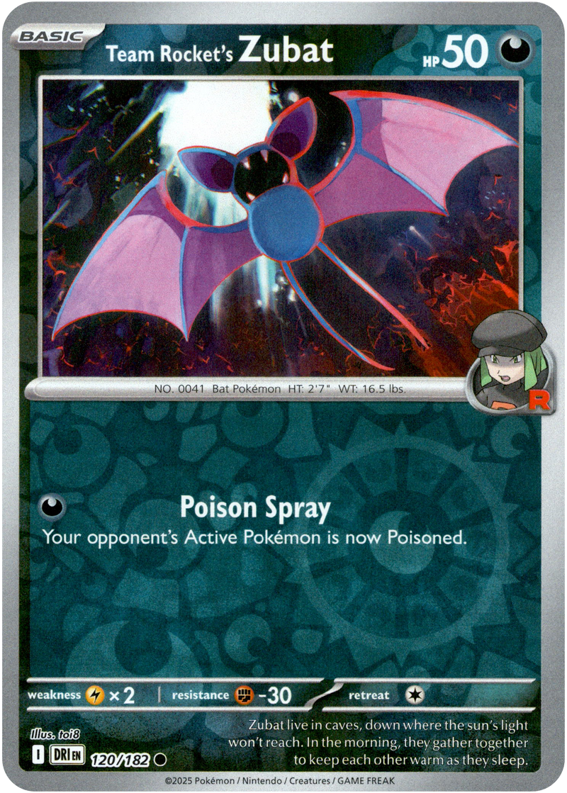 120/182 Team Rocket's Zubat - Reverse Holo | Pokemon Scarlet & Violet—Destined Rivals