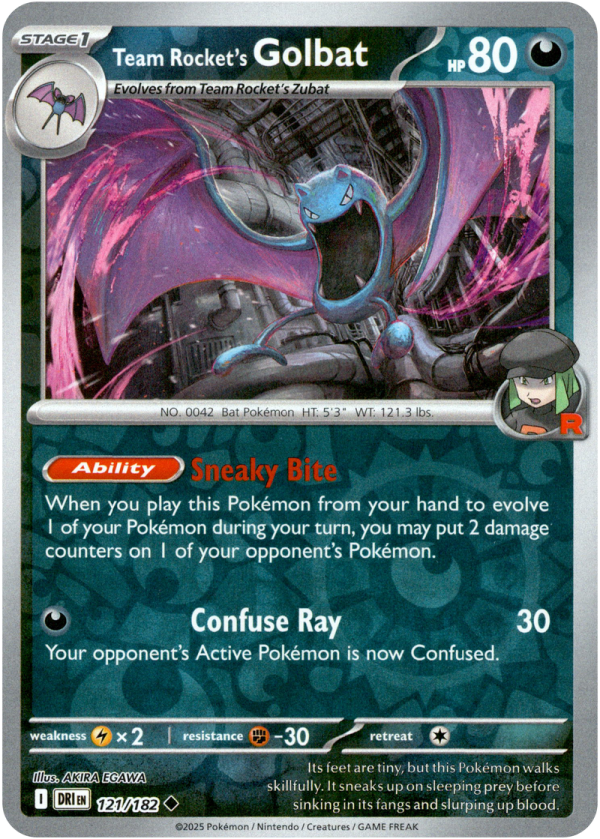 121/182 Team Rocket's Golbat - Reverse Holo | Pokemon Scarlet & Violet—Destined Rivals