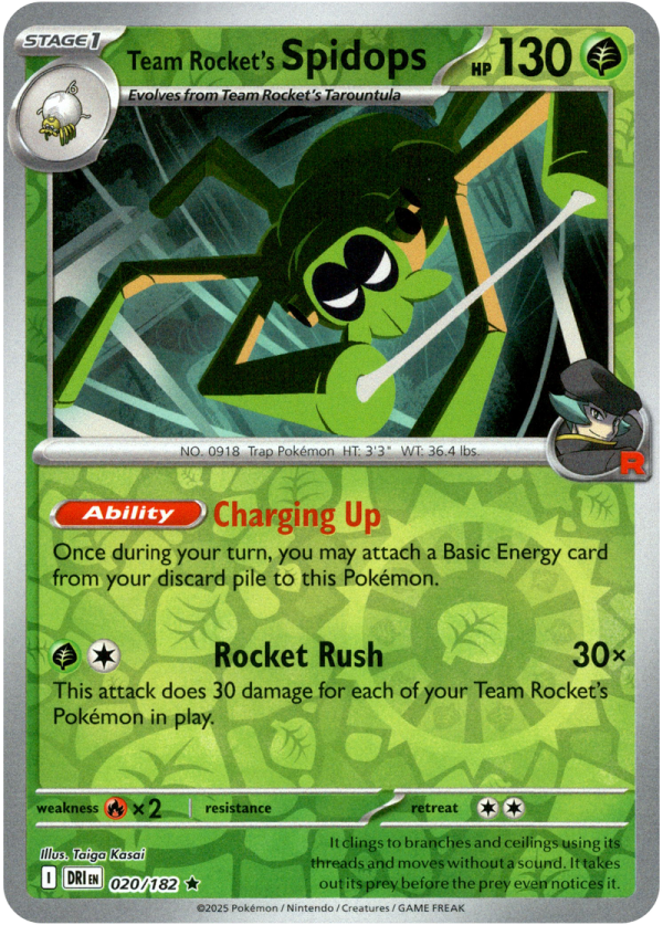 020/182 Team Rocket's Spidops - Reverse Holo | Pokemon Scarlet & Violet—Destined Rivals