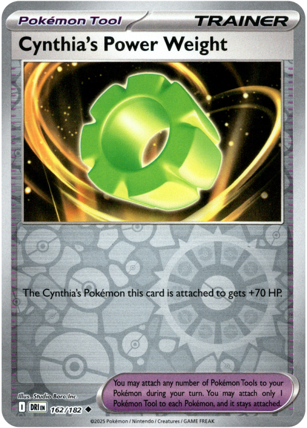 162/182 Cynthia's Power Weight - Reverse Holo | Pokemon Scarlet & Violet—Destined Rivals