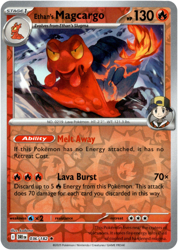 036/182 Ethan's Magcargo - Reverse Holo | Pokemon Scarlet & Violet—Destined Rivals
