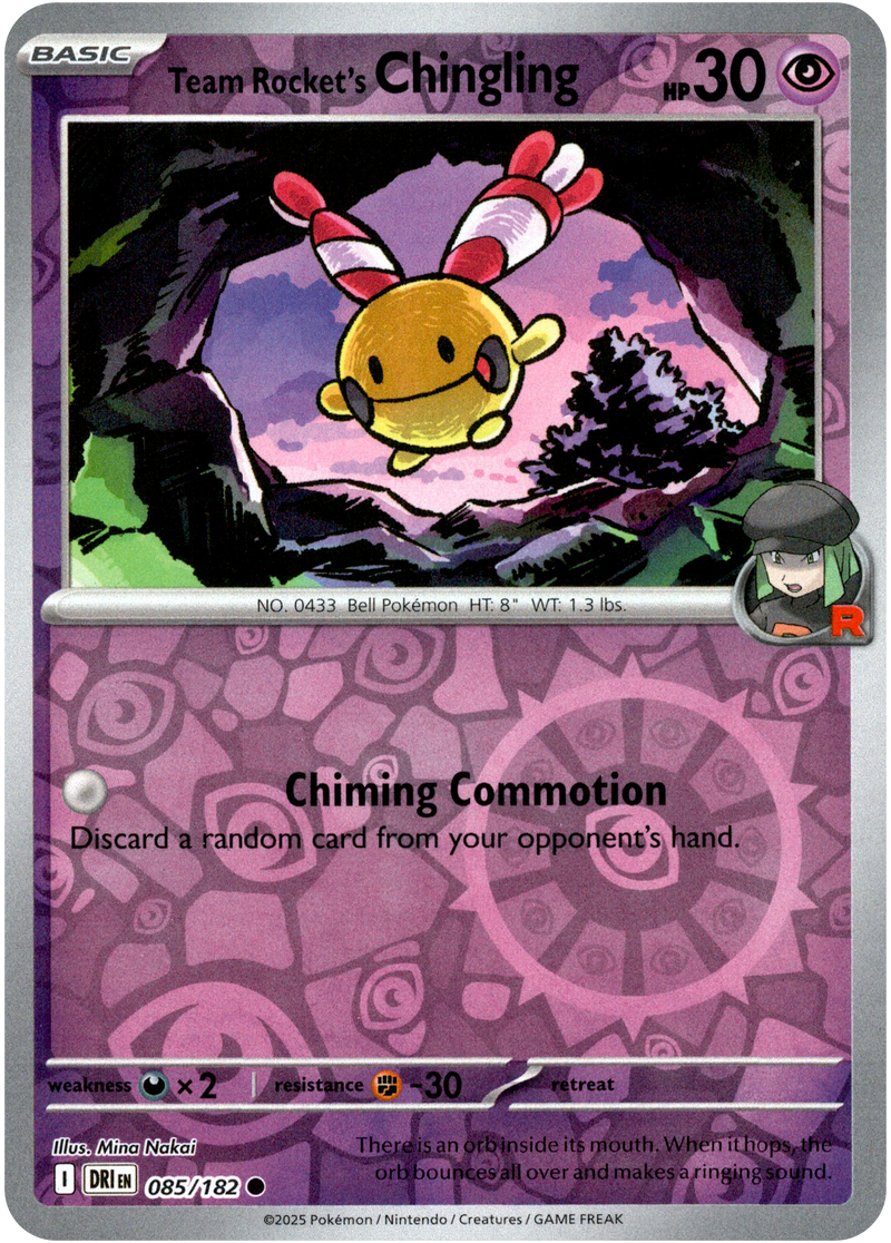 085/182 Team Rocket's Chingling - Reverse Holo | Pokemon Scarlet & Violet—Destined Rivals