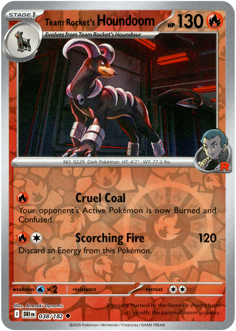 038/182 Team Rocket's Houndoom - Reverse Holo | Pokemon Scarlet & Violet—Destined Rivals