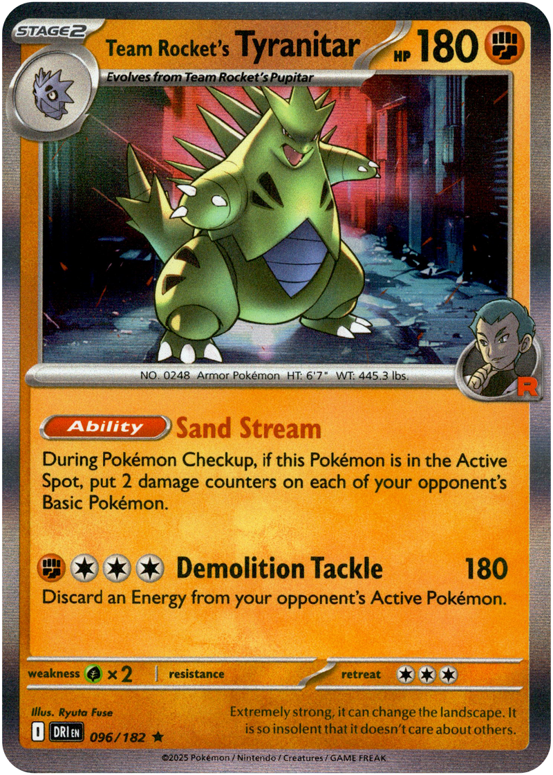096/182 Team Rocket's Tyranitar - Holo | Pokemon Scarlet & Violet—Destined Rivals