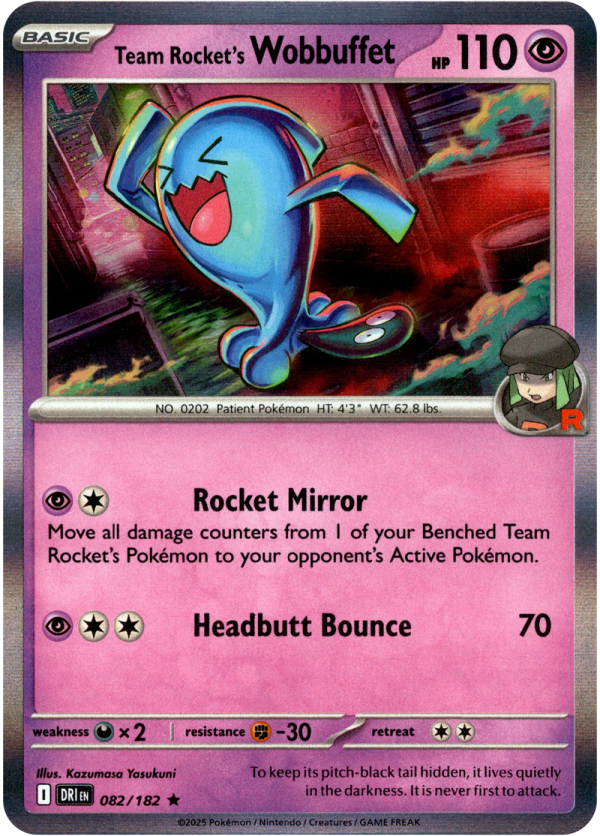 082/182 Team Rocket's Wobbuffet - Holo | Pokemon Scarlet & Violet—Destined Rivals