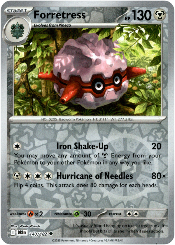 140/182 Forretress - Reverse Holo | Pokemon Scarlet & Violet—Destined Rivals