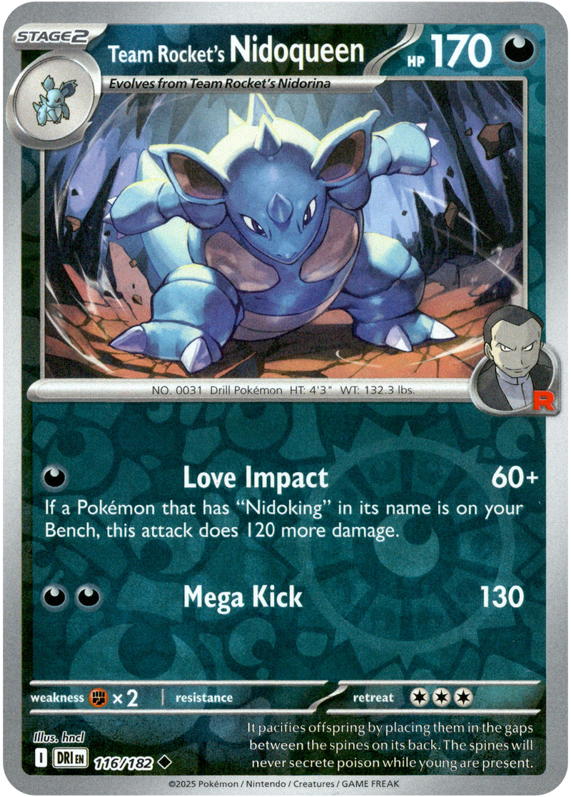 116/182 Team Rocket's Nidoqueen - Reverse Holo | Pokemon Scarlet & Violet—Destined Rivals