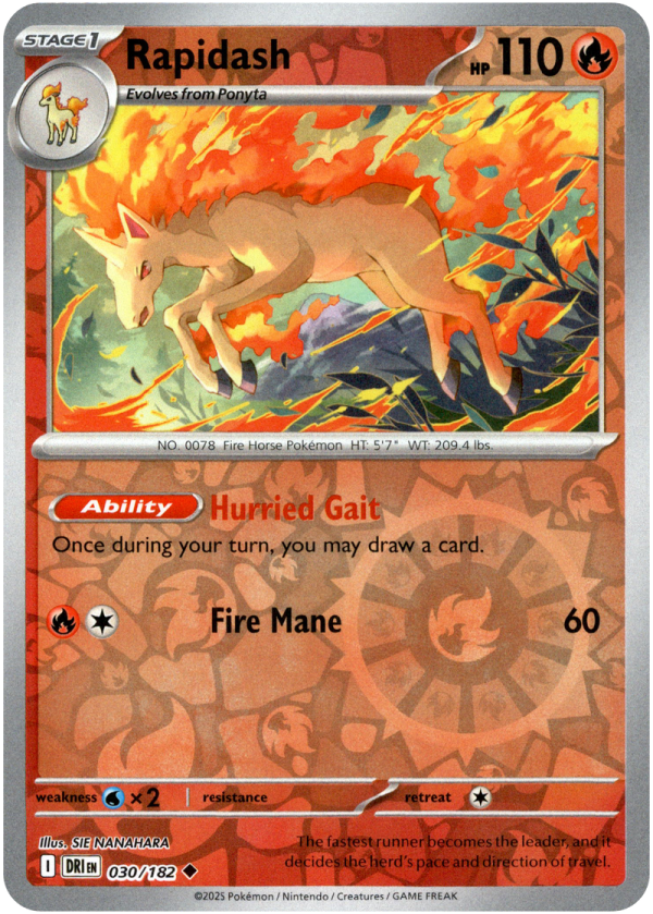 030/182 Rapidash - Reverse Holo | Pokemon Scarlet & Violet—Destined Rivals