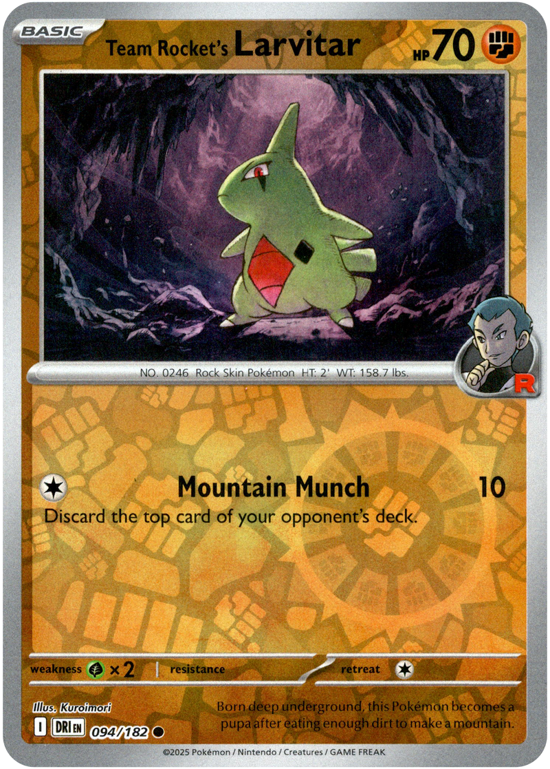 094/182 Team Rocket's Larvitar - Reverse Holo | Pokemon Scarlet & Violet—Destined Rivals