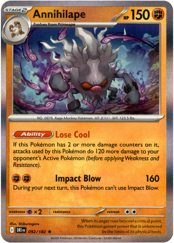 092/182 Annihilape - Holo | Pokemon Scarlet & Violet—Destined Rivals
