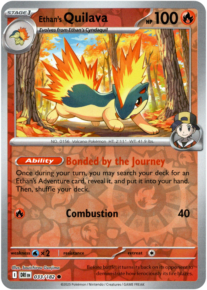 033/182 Ethan's Quilava - Reverse Holo | Pokemon Scarlet & Violet—Destined Rivals