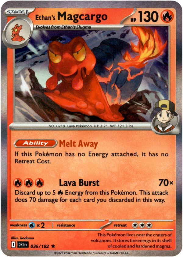 036/182 Ethan's Magcargo - Holo | Pokemon Scarlet & Violet—Destined Rivals