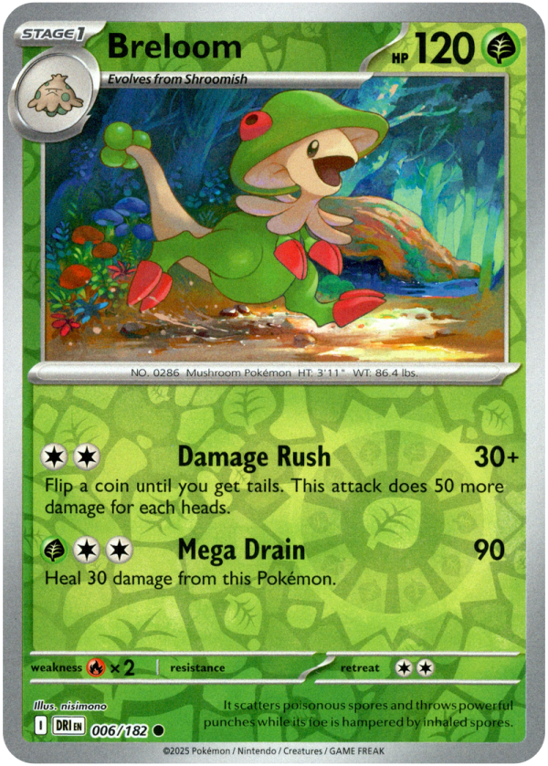 006/182 Breloom - Reverse Holo | Pokemon Scarlet & Violet—Destined Rivals