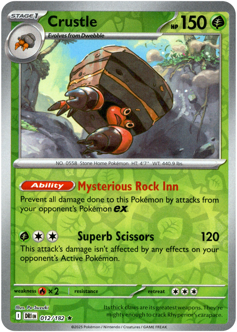 012/182 Crustle - Reverse Holo | Pokemon Scarlet & Violet—Destined Rivals