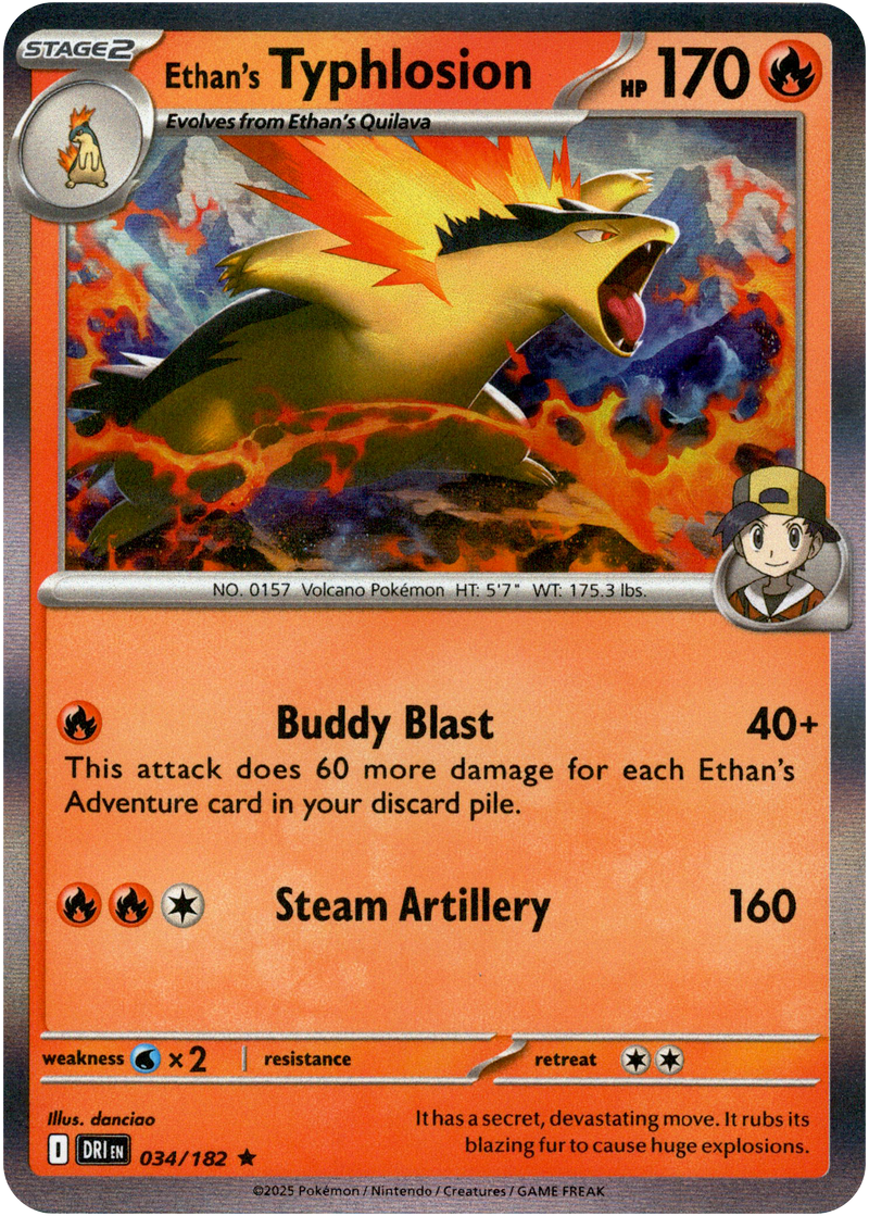 034/182 Ethan's Typhlosion - Holo | Pokemon Scarlet & Violet—Destined Rivals