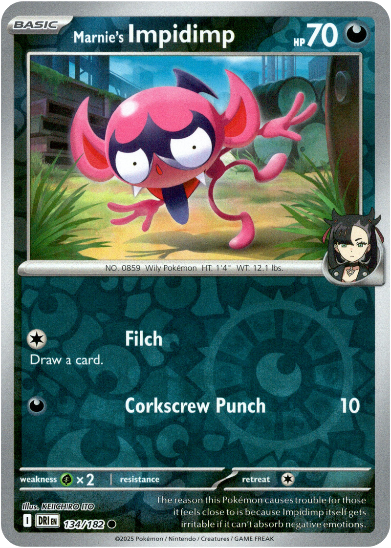134/182 Marnie's Impidimp - Reverse Holo | Pokemon Scarlet & Violet—Destined Rivals