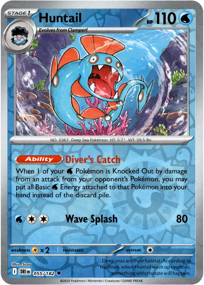 055/182 Huntail - Reverse Holo | Pokemon Scarlet & Violet—Destined Rivals
