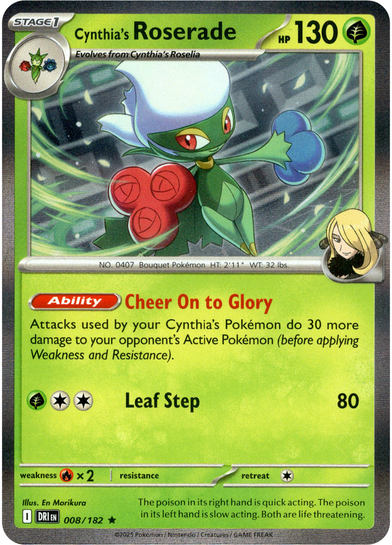 008/182 Cynthia's Roserade - Holo | Pokemon Scarlet & Violet—Destined Rivals
